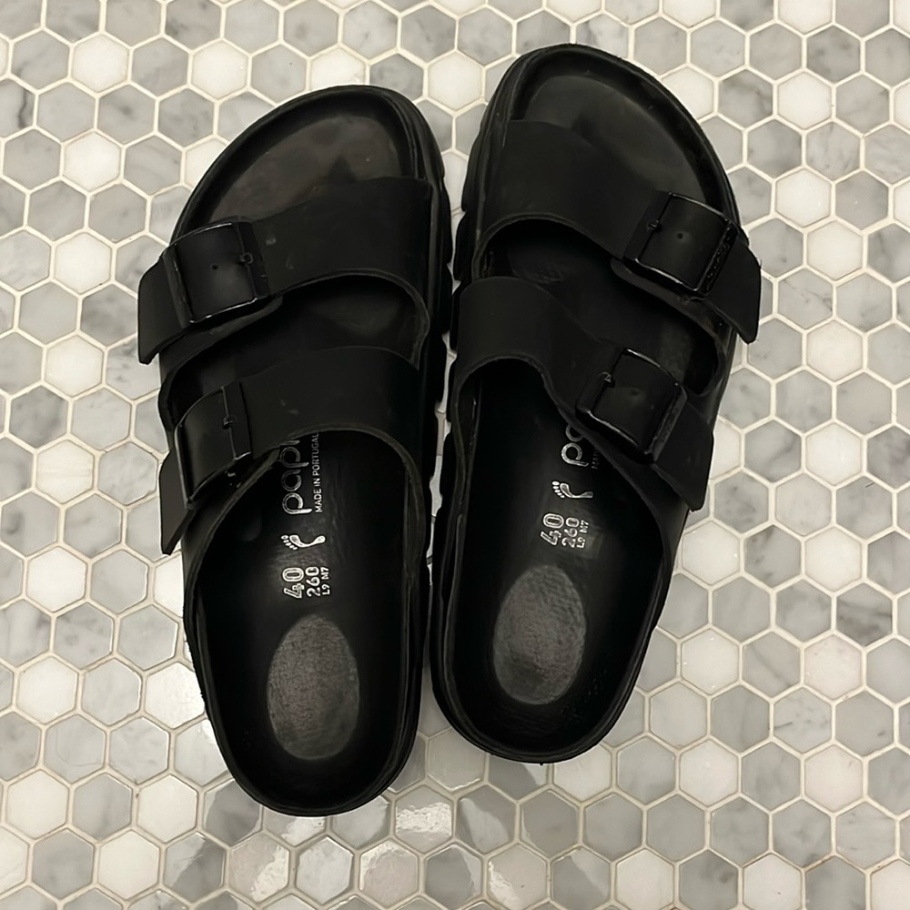Birkenstock papilllio, black leather sandal, size 40